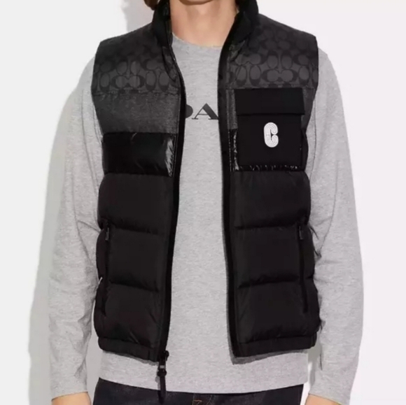 NWT Coach Men's Puffer Down Vest Black Size XS - Picture 4 of 12